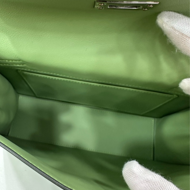 Hermes愛馬仕kellydanse 酪梨綠銀扣 B刻 有購證-8