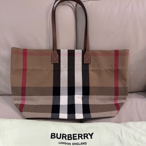 Burberry 巴寶莉 經典格紋 tote bag/托特包/98新美品