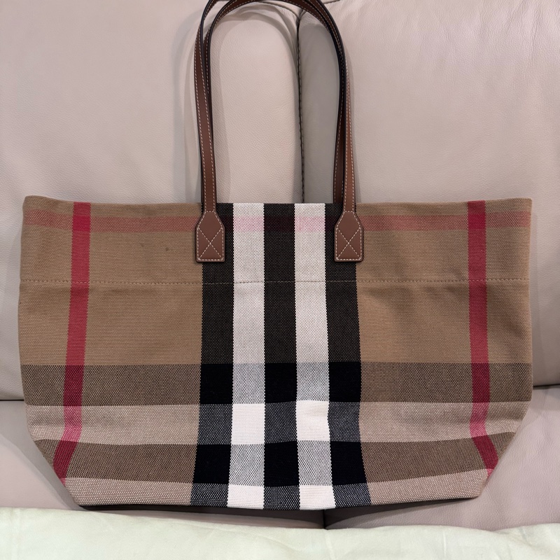Burberry 巴寶莉 經典格紋 tote bag/托特包/98新美品-1