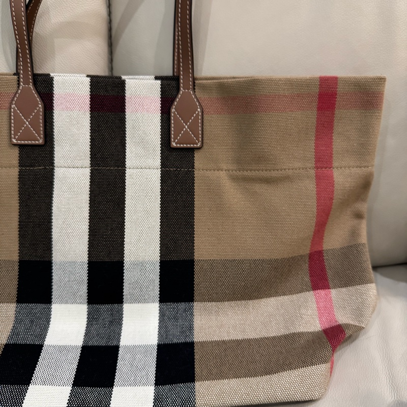 Burberry 巴寶莉 經典格紋 tote bag/托特包/98新美品-4