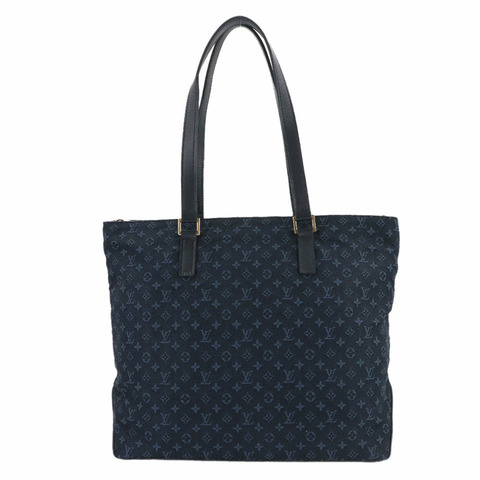 路易威登 Monogram Mini Cabas Mezzo Personal SPO 手提包，TST 藍色，金色五金配件