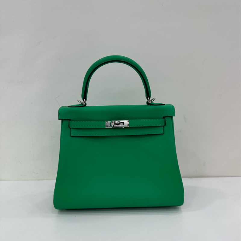 Hermes 愛馬仕 kelly25 薄荷綠銀扣 swift皮 B刻 有購證-1