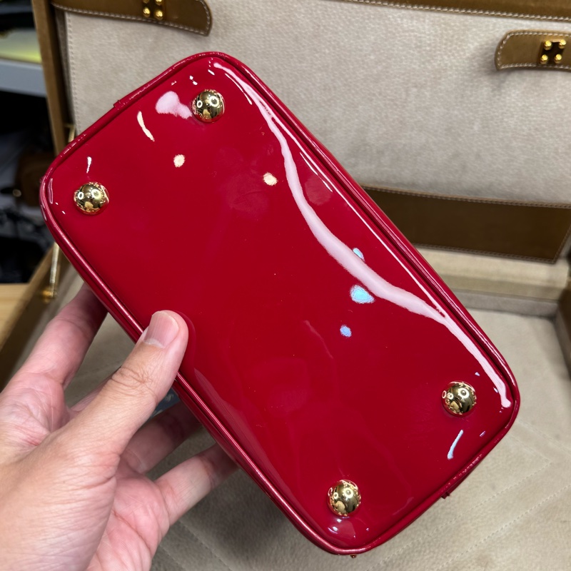 上架中🔑Prada 迷你紅色漆皮手提/斜背包-5