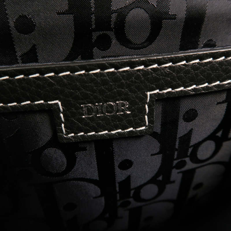 Dior 牛皮皮革Saddle Grained銀扣肩背袋-5