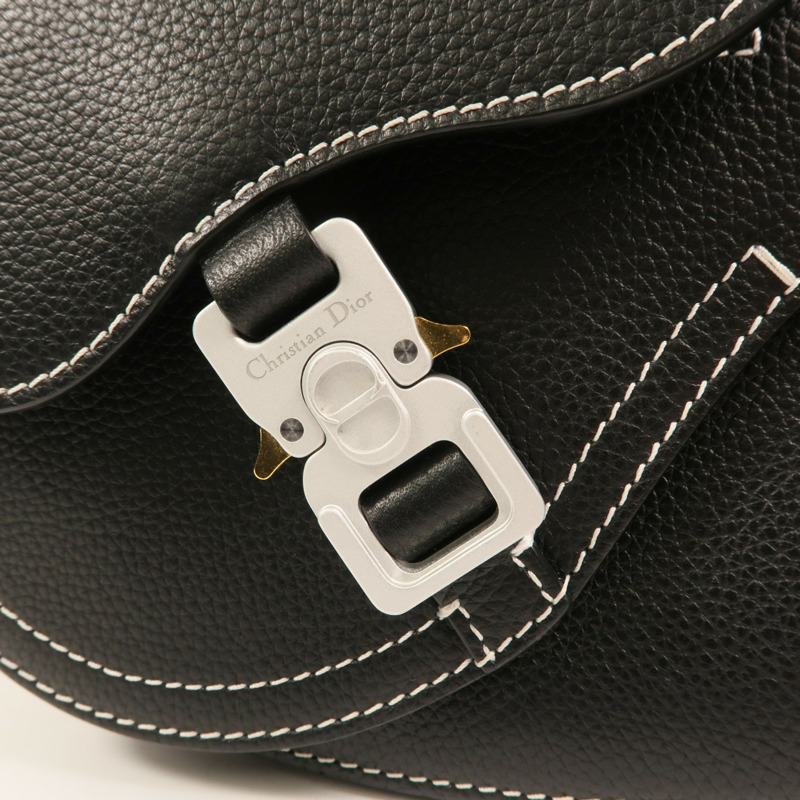 Dior 牛皮皮革Saddle Grained銀扣肩背袋-7