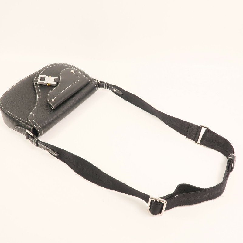 Dior 牛皮皮革Saddle Grained銀扣肩背袋-9