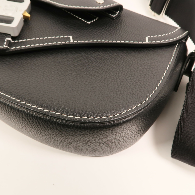 Dior 牛皮皮革Saddle Grained銀扣肩背袋-10