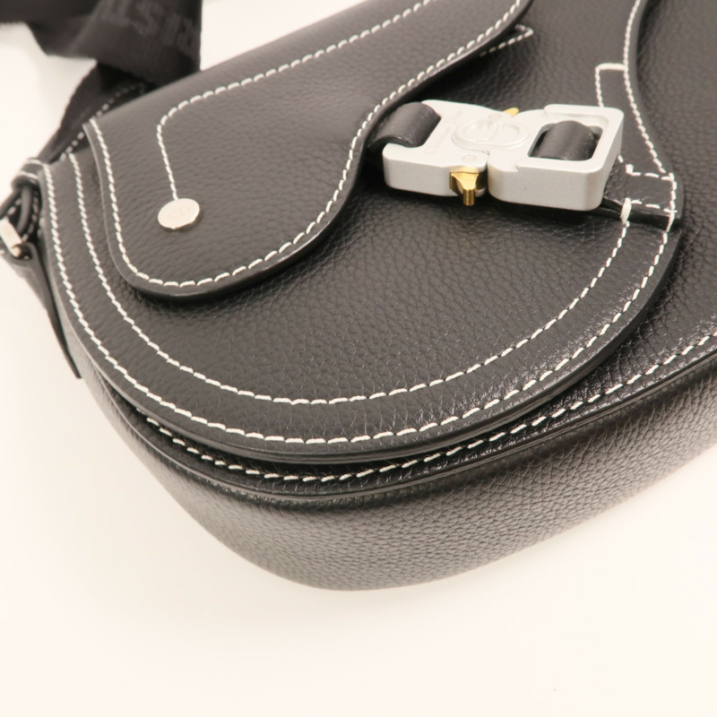 Dior 牛皮皮革Saddle Grained銀扣肩背袋-11