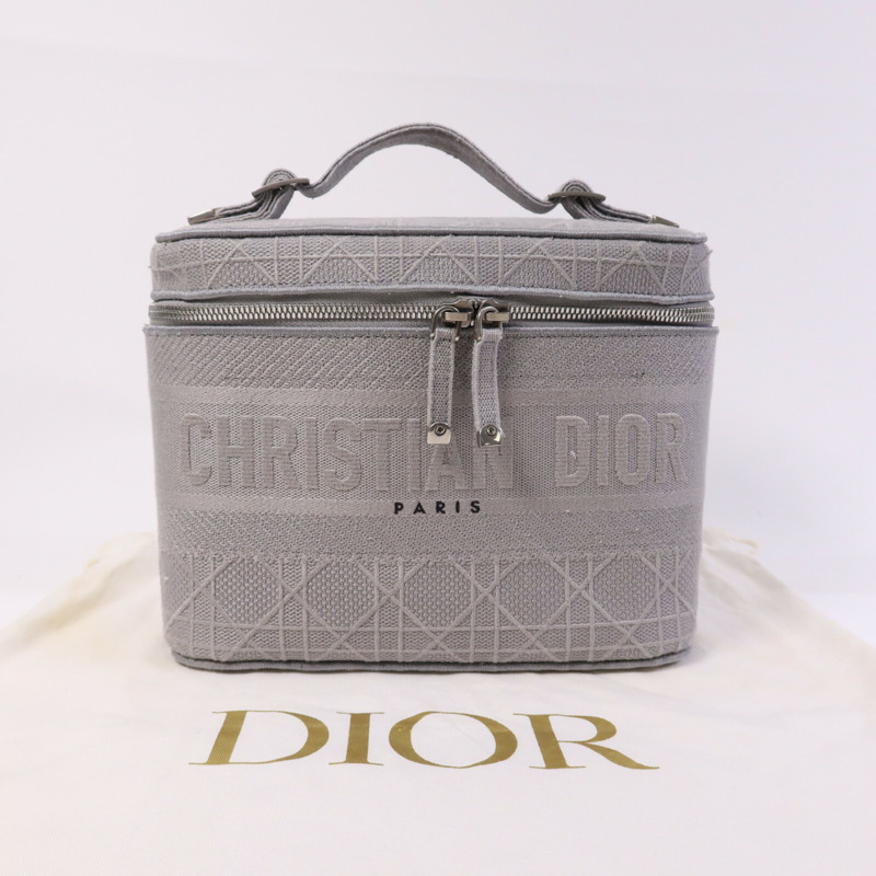Dior 帆布Travel Vanity Case銀扣手挽袋-7