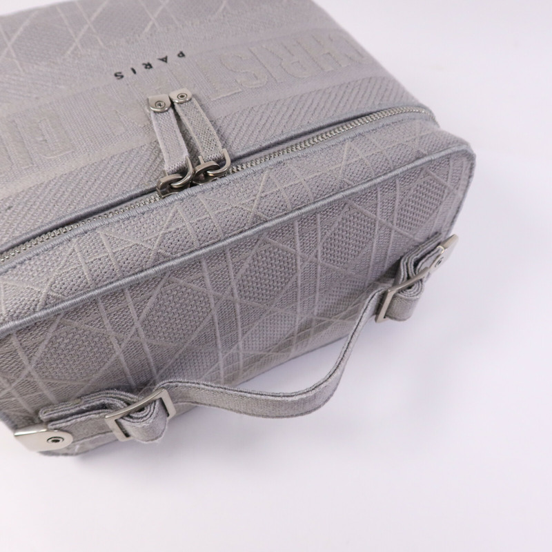 Dior 帆布Travel Vanity Case銀扣手挽袋-8