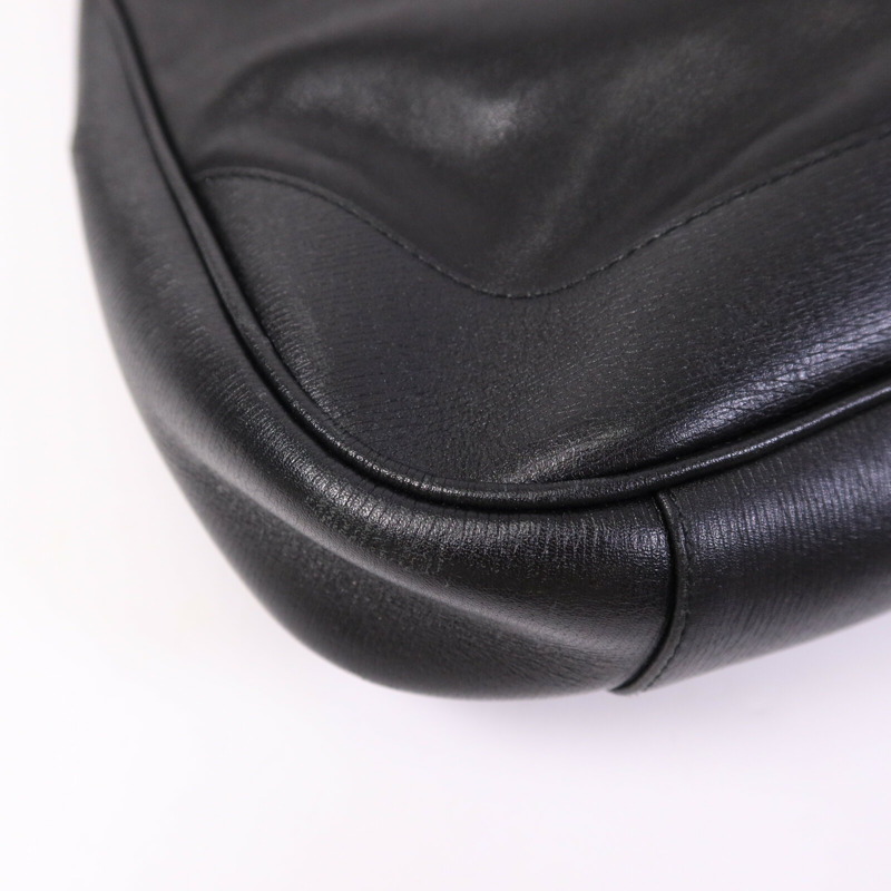 GUCCI 牛皮皮革Vintage Bamboo Bag銀扣肩背袋-10