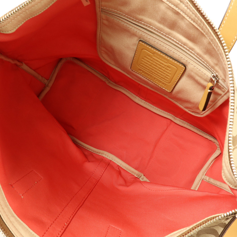 COACH 帆布2 Way Shoulder銀扣手挽肩背兩用袋-4