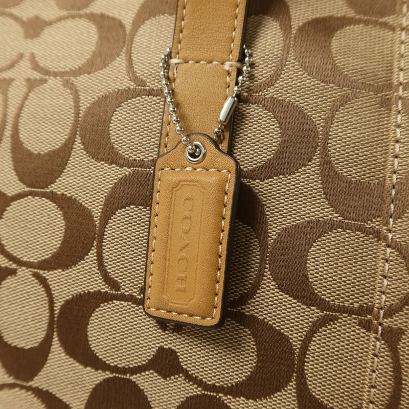 COACH 帆布2 Way Shoulder銀扣手挽肩背兩用袋-8