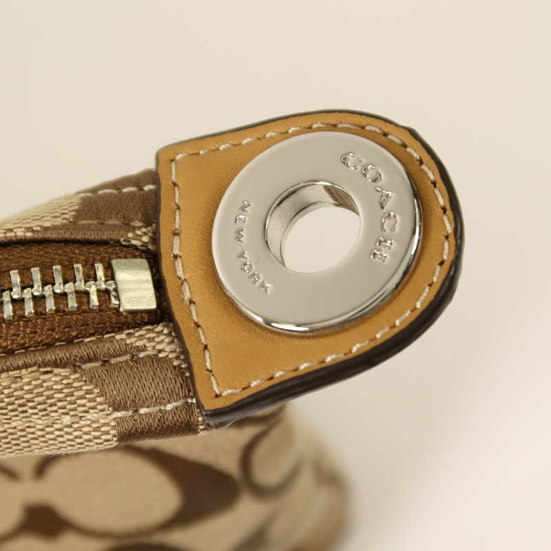 COACH 帆布2 Way Shoulder銀扣手挽肩背兩用袋-9