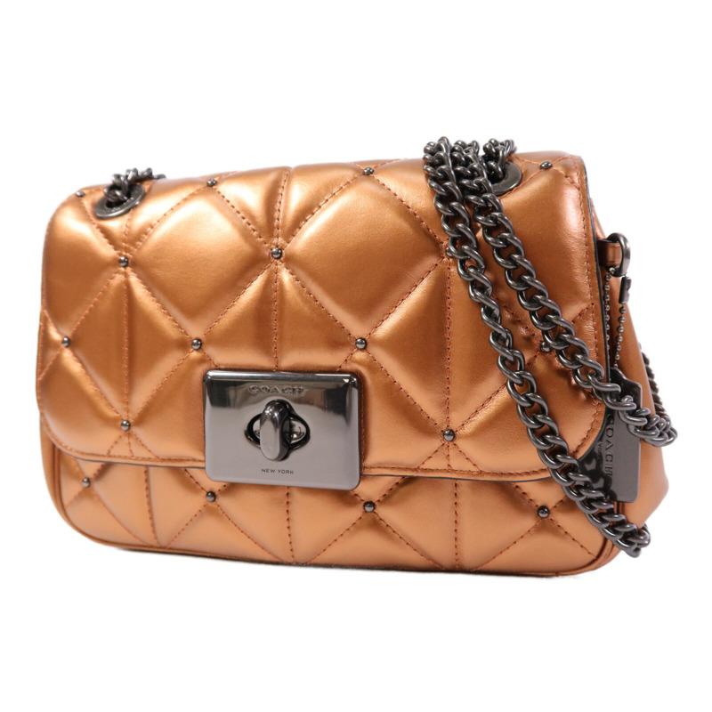 COACH 牛皮皮革Chain Shoulder鏈帶肩背袋-2