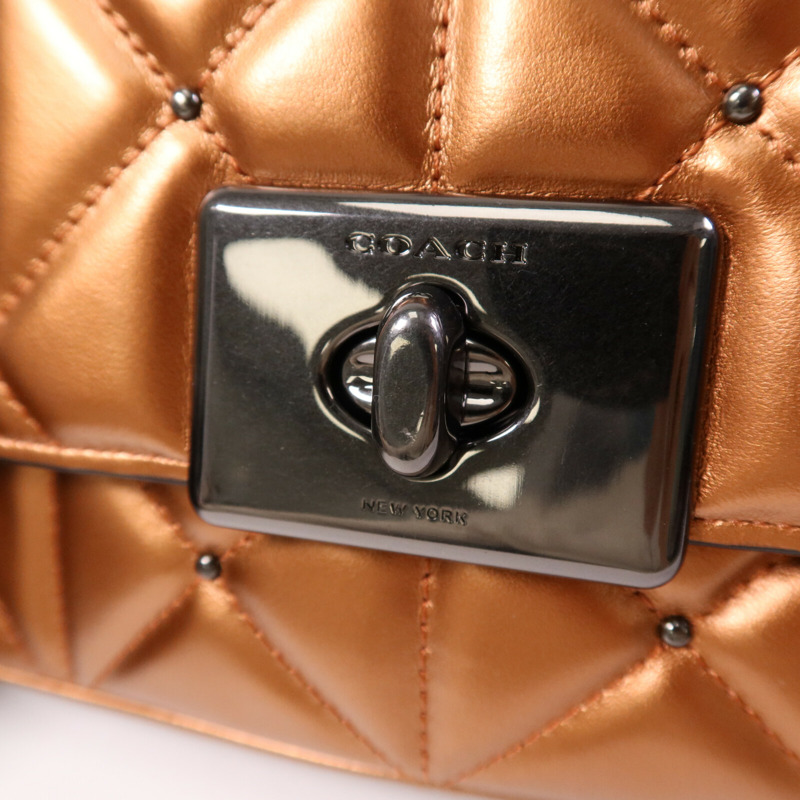 COACH 牛皮皮革Chain Shoulder鏈帶肩背袋-6