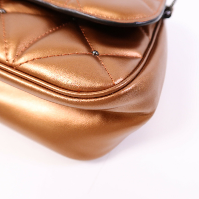 COACH 牛皮皮革Chain Shoulder鏈帶肩背袋-8