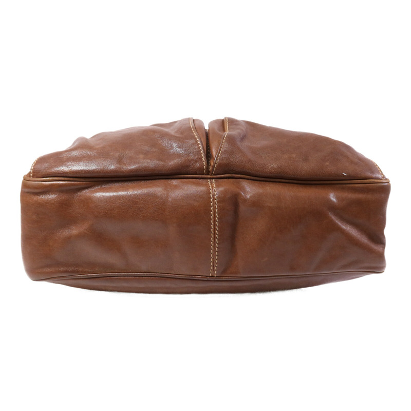 PRADA 牛皮皮革Shoulder Bag銀扣肩背袋-3