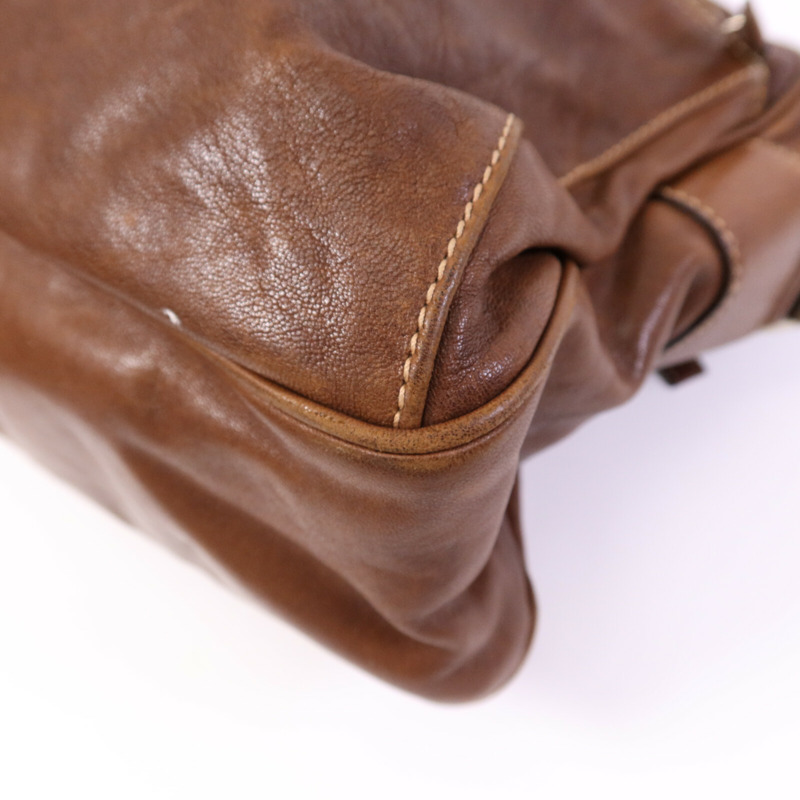 PRADA 牛皮皮革Shoulder Bag銀扣肩背袋-9