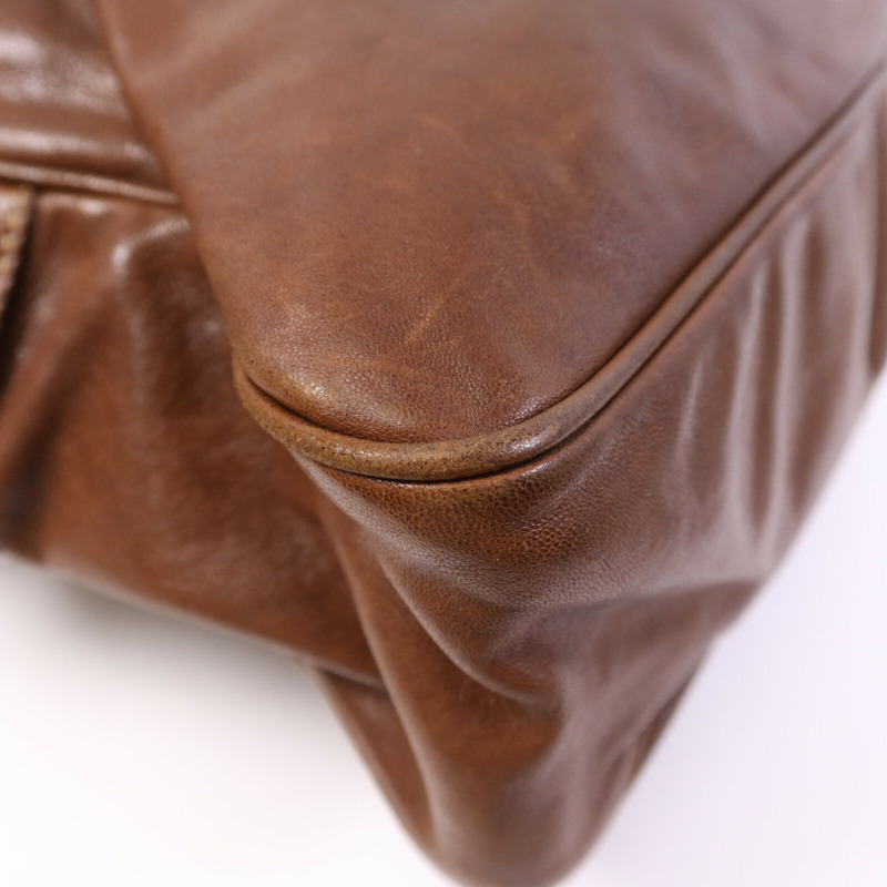 PRADA 牛皮皮革Shoulder Bag銀扣肩背袋-12