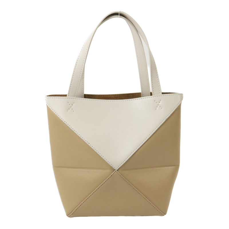 LOEWE 牛皮皮革Puzzle Fold Mini金扣手挽肩背兩用袋-1