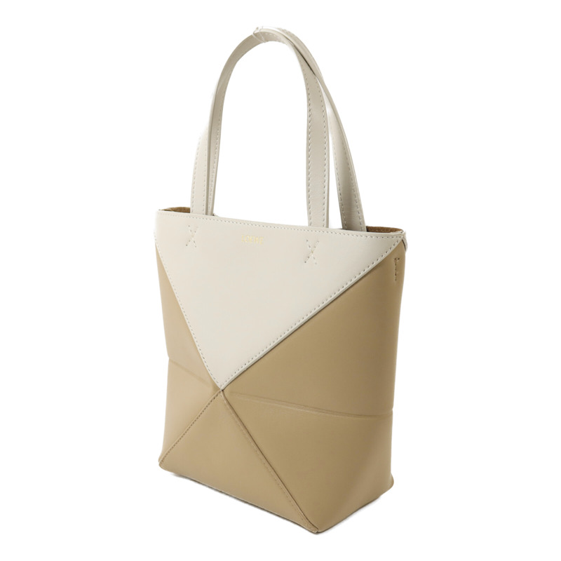 LOEWE 牛皮皮革Puzzle Fold Mini金扣手挽肩背兩用袋-2