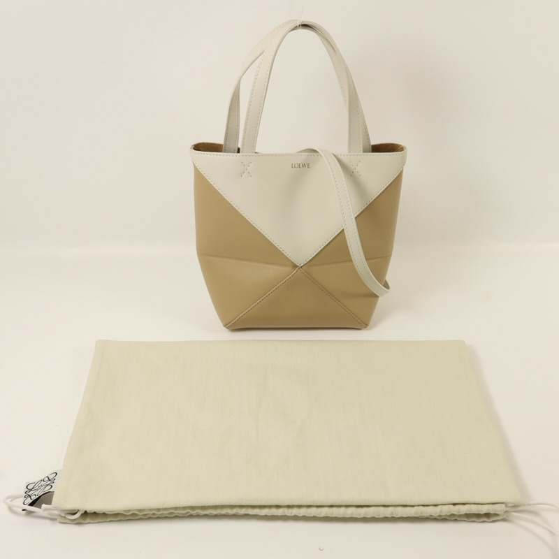 LOEWE 牛皮皮革Puzzle Fold Mini金扣手挽肩背兩用袋-8