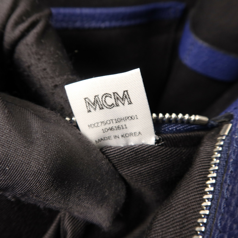 MCM 牛皮皮革Pouch銀扣手拿包-6