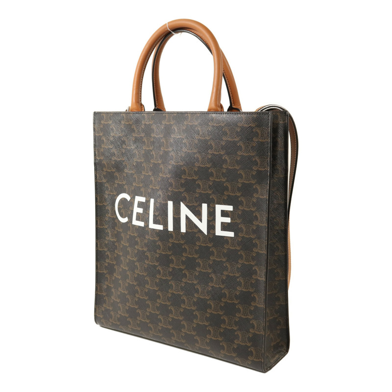 CELINE 塗層帆布Triomphe Cabas金扣手挽肩背兩用袋-2