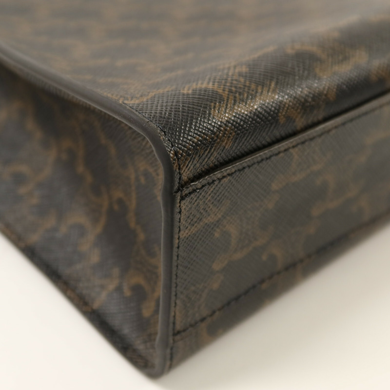 CELINE 塗層帆布Triomphe Cabas金扣手挽肩背兩用袋-10