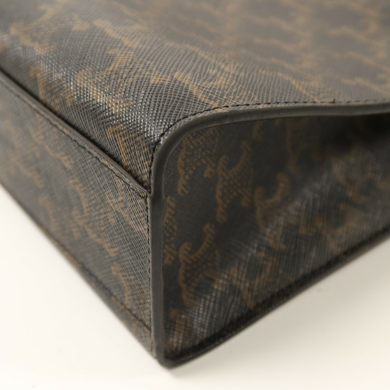 CELINE 塗層帆布Triomphe Cabas金扣手挽肩背兩用袋-11