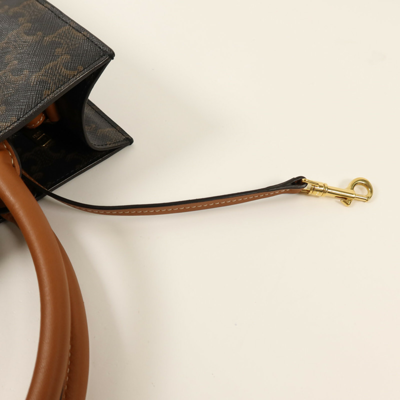 CELINE 塗層帆布Triomphe Cabas金扣手挽肩背兩用袋-15