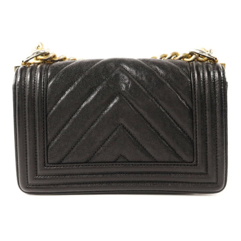 CHANEL 牛皮皮革Boy 20金扣鏈帶肩背袋-1