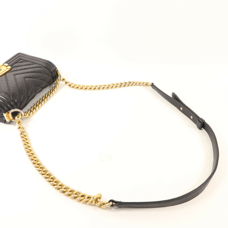 CHANEL 牛皮皮革Boy 20金扣鏈帶肩背袋-7