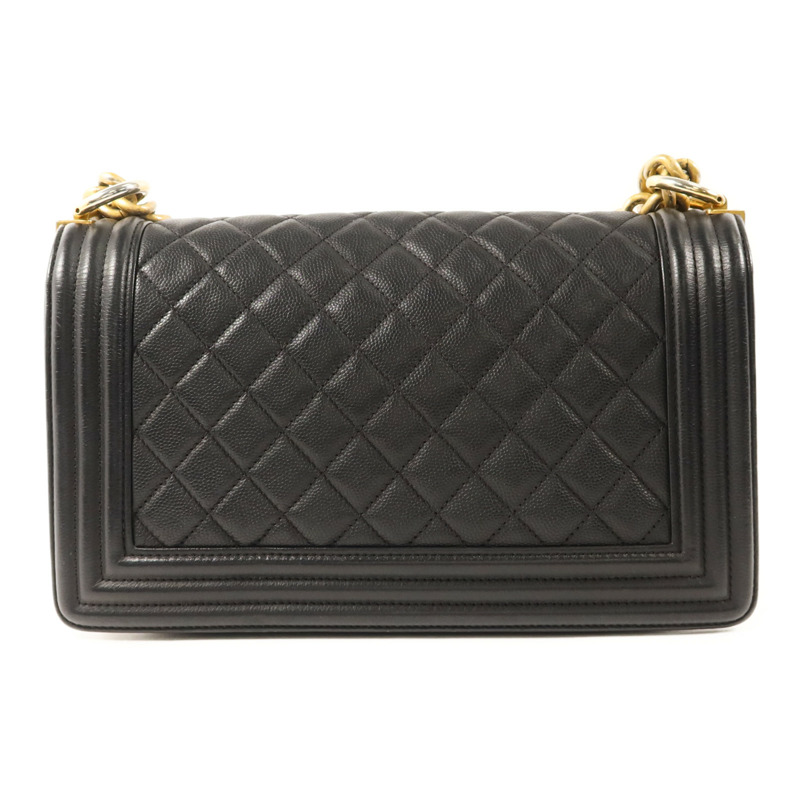 CHANEL 牛皮皮革Boy25金扣鏈帶肩背袋-1