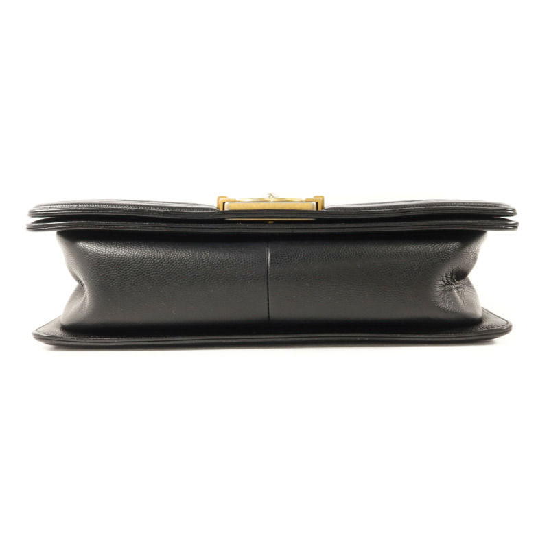 CHANEL 牛皮皮革Boy25金扣鏈帶肩背袋-3