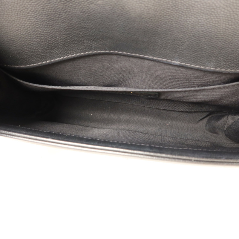 CHANEL 牛皮皮革Boy25金扣鏈帶肩背袋-4