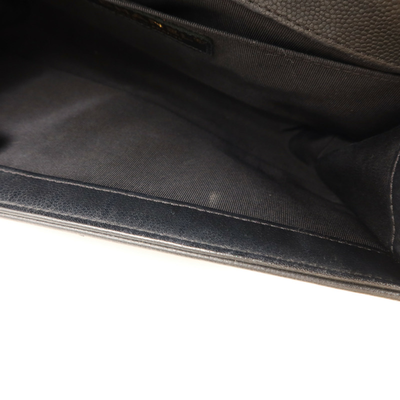 CHANEL 牛皮皮革Boy25金扣鏈帶肩背袋-19