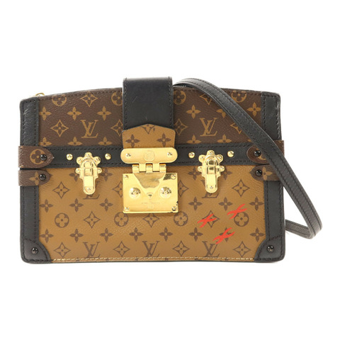 LOUIS VUITTON Monogram Reverse Trunk Clutch金扣肩背袋