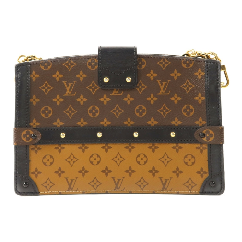 LOUIS VUITTON Monogram Reverse Trunk Clutch金扣肩背袋-1