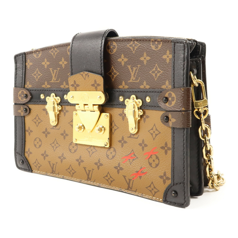 LOUIS VUITTON Monogram Reverse Trunk Clutch金扣肩背袋-2