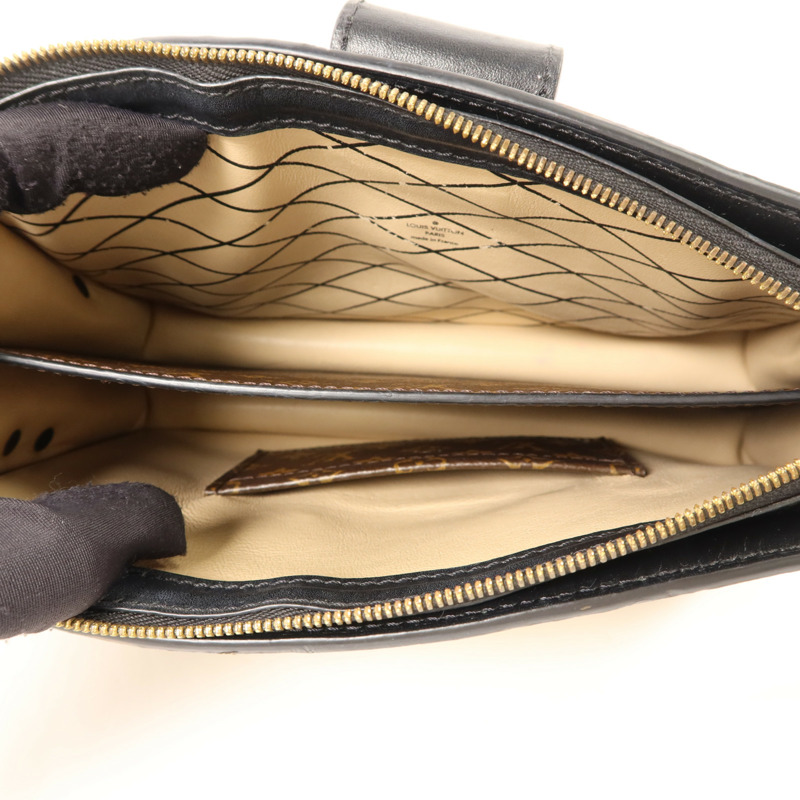 LOUIS VUITTON Monogram Reverse Trunk Clutch金扣肩背袋-4