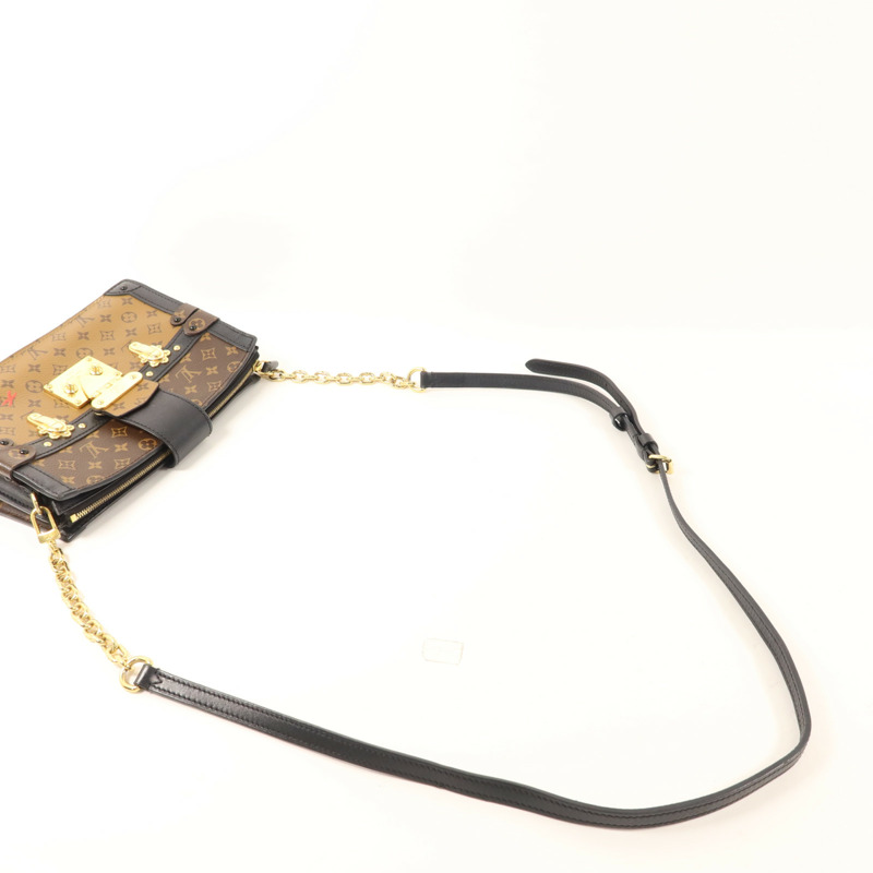LOUIS VUITTON Monogram Reverse Trunk Clutch金扣肩背袋-6