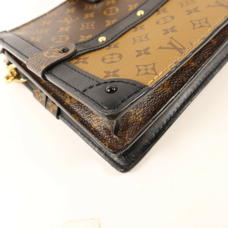 LOUIS VUITTON Monogram Reverse Trunk Clutch金扣肩背袋-13