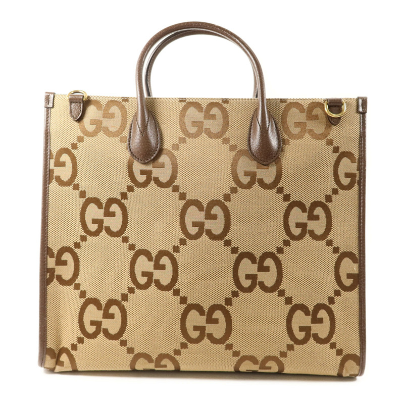 GUCCI 帆布Jumbo GG金扣手挽肩背兩用袋-1