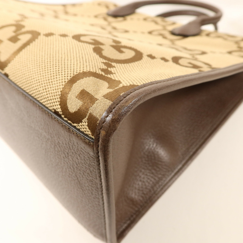 GUCCI 帆布Jumbo GG金扣手挽肩背兩用袋-11