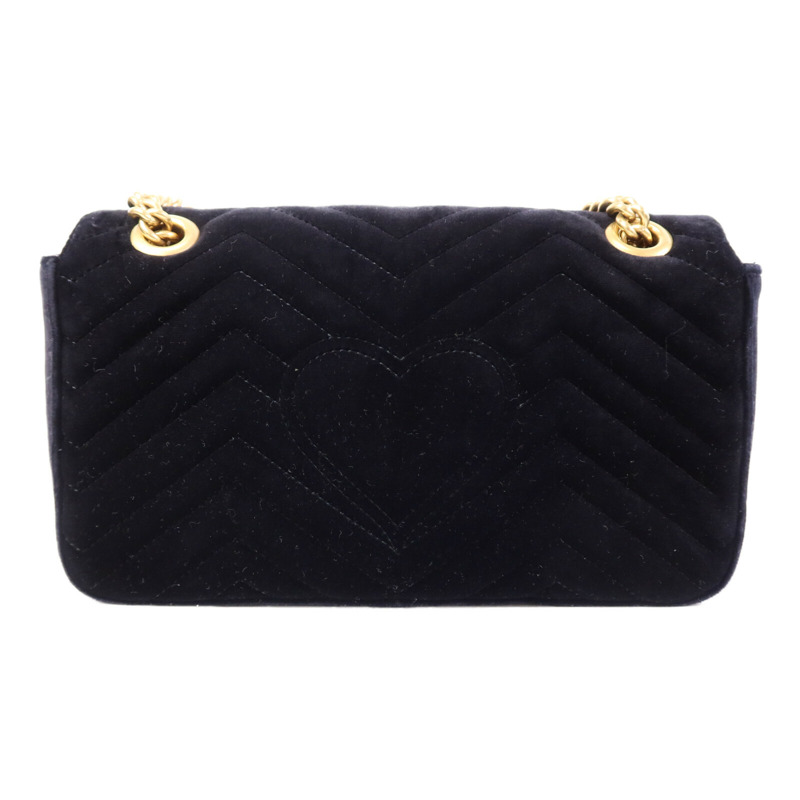 GUCCI 天鵝絨GG Marmont金扣鏈帶肩背袋-1