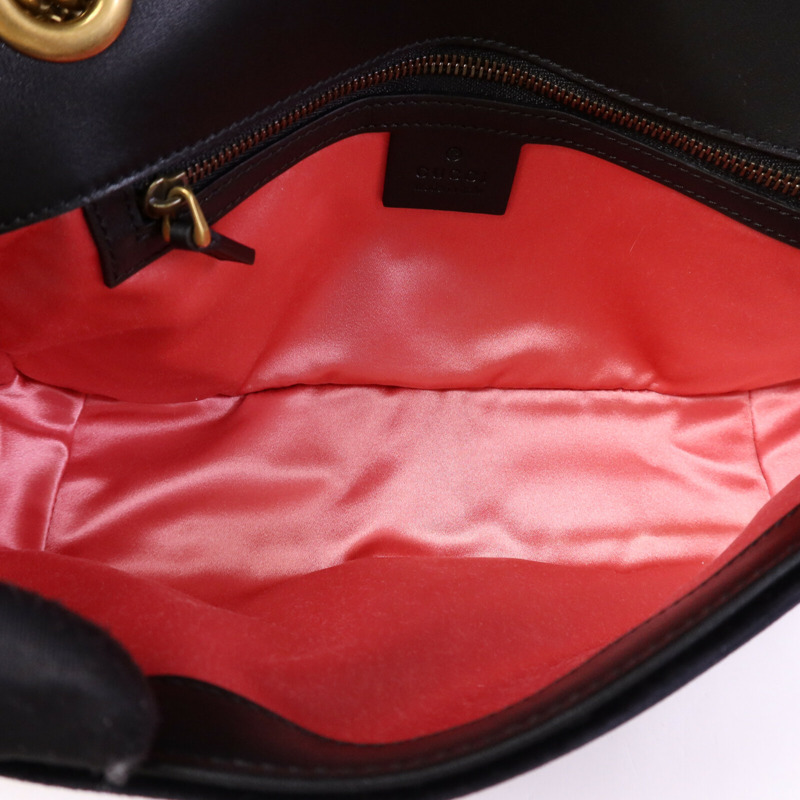 GUCCI 天鵝絨GG Marmont金扣鏈帶肩背袋-4