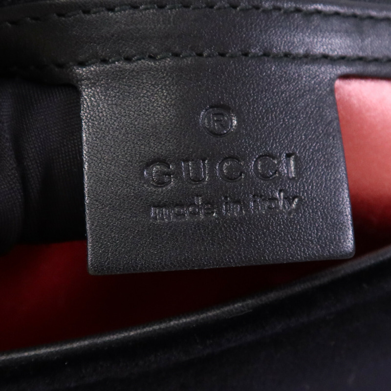 GUCCI 天鵝絨GG Marmont金扣鏈帶肩背袋-5