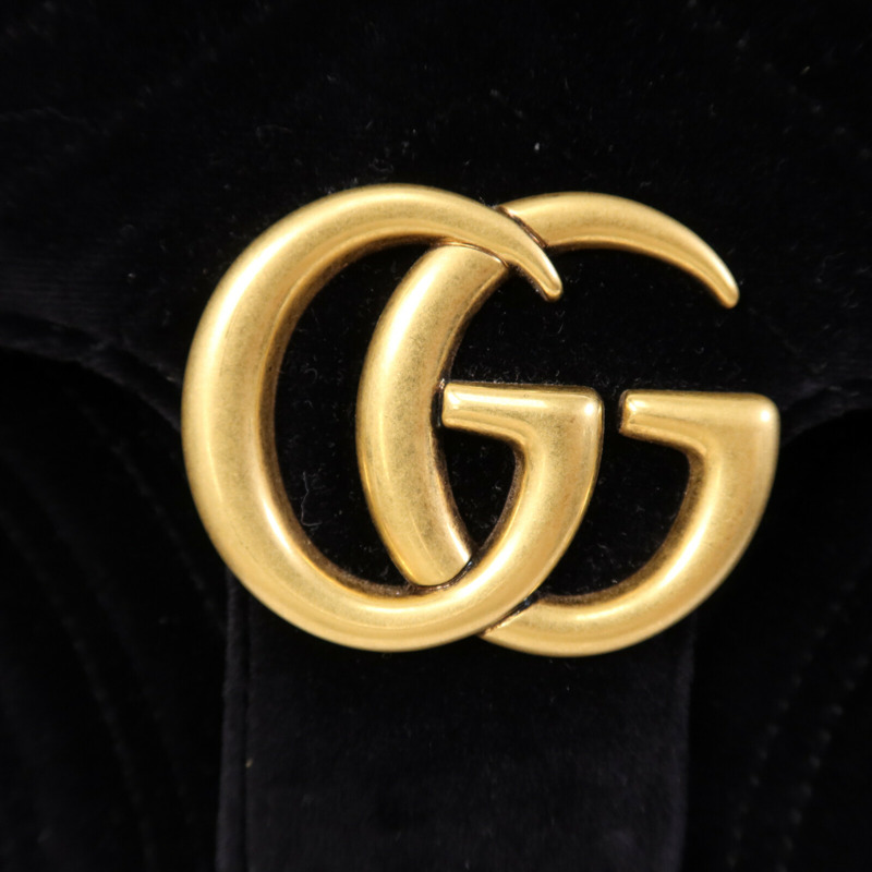 GUCCI 天鵝絨GG Marmont金扣鏈帶肩背袋-6